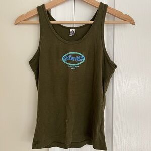 Vintage Olive Green Beachy Tank Top